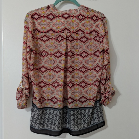 ANTHROPOLOGIE HD in Paris geometric blouse - Picture 6 of 7
